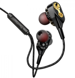 HWMarket - מחשבים, לפטופים, אוזניות במקום אחד אוזניות In Ear T2 Dual Dynamic 3.5mm Wired Control Earphone In-ear Stereo Earbuds Sports Outdoors Headphone with Mic