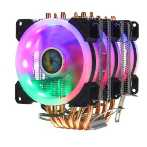 HWMarket - מחשבים, לפטופים, אוזניות במקום אחד קירור אוויר למעבד CPU Cooler 6 Heatpipe 4 Pin RGB Cooling Fan For Intel 775/1150/1151/1155/1156/1366 AMD