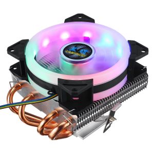 HWMarket - מחשבים, לפטופים, אוזניות במקום אחד קירור אוויר למעבד CPU Cooler 4 Heatpipes 90mm 4Pin LED RGB Cooling Fan for LGA 775/1155/1151/1150/1366 AMD