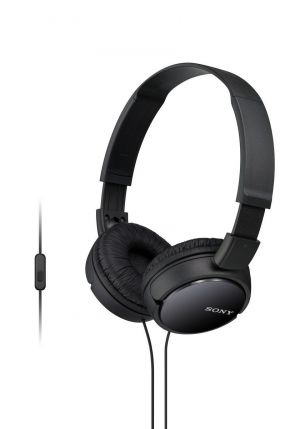 Sony MDRZX110AP ZX Series Extra Bass Smartphone Headset with Mic (Black)